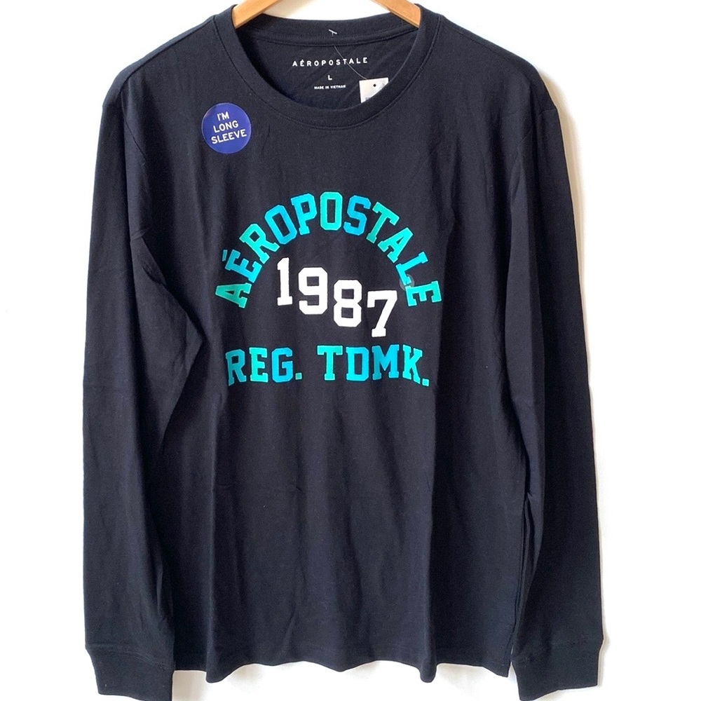 Aeropostale Black Long-sleeve Tee Shirt, Size‎ L, NWT